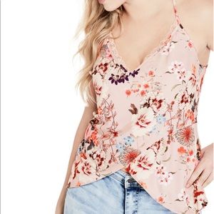 Dusty rose flower print top - shark bite top